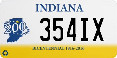 IN license plate 354IX