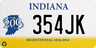 IN license plate 354JK