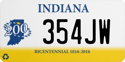 IN license plate 354JW