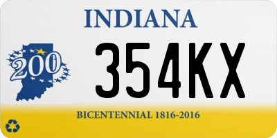 IN license plate 354KX