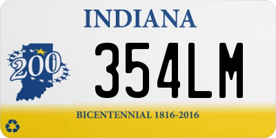 IN license plate 354LM