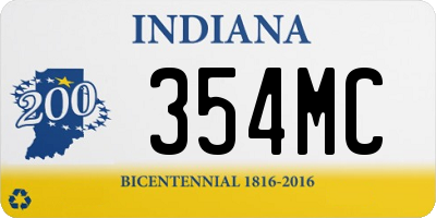 IN license plate 354MC