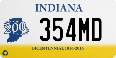 IN license plate 354MD