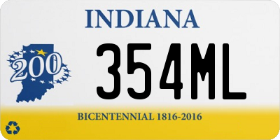 IN license plate 354ML