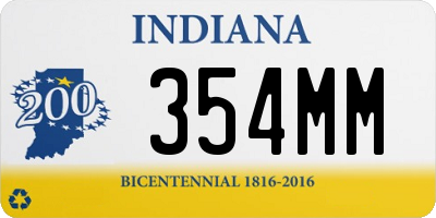 IN license plate 354MM