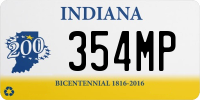 IN license plate 354MP