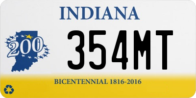 IN license plate 354MT