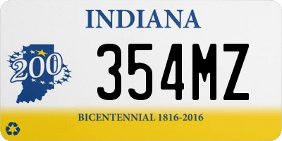 IN license plate 354MZ