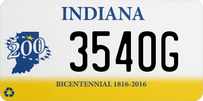 IN license plate 354OG