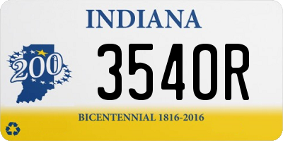 IN license plate 354OR