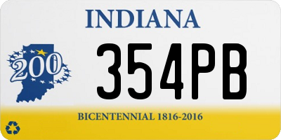 IN license plate 354PB