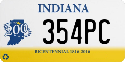 IN license plate 354PC