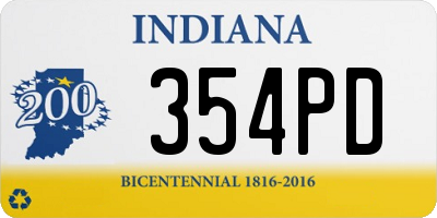 IN license plate 354PD