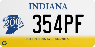 IN license plate 354PF