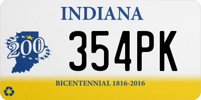 IN license plate 354PK