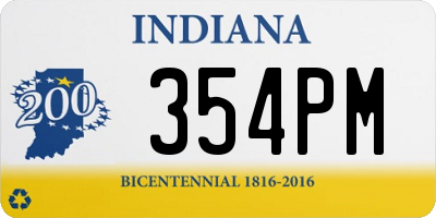 IN license plate 354PM