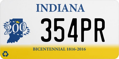 IN license plate 354PR