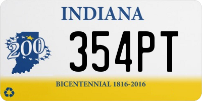 IN license plate 354PT