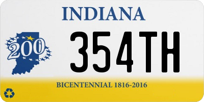 IN license plate 354TH