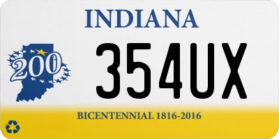 IN license plate 354UX