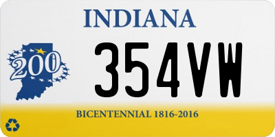 IN license plate 354VW