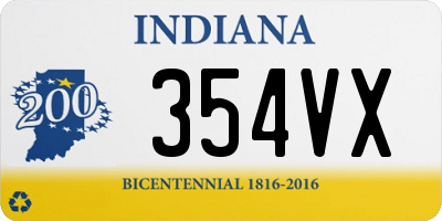 IN license plate 354VX