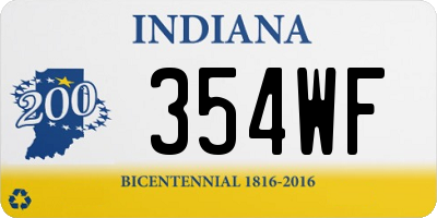 IN license plate 354WF