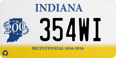 IN license plate 354WI