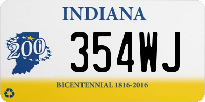 IN license plate 354WJ