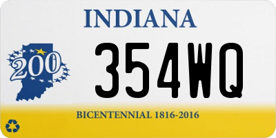 IN license plate 354WQ