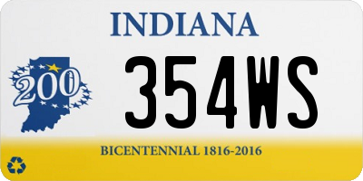 IN license plate 354WS