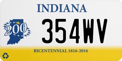 IN license plate 354WV