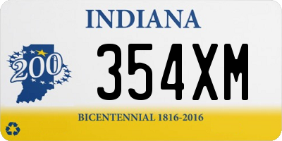 IN license plate 354XM