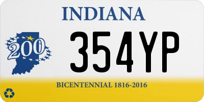 IN license plate 354YP