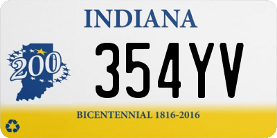 IN license plate 354YV