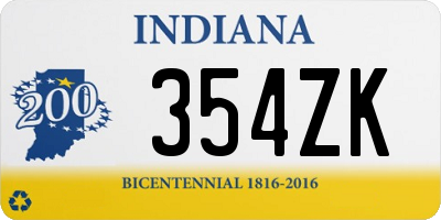 IN license plate 354ZK