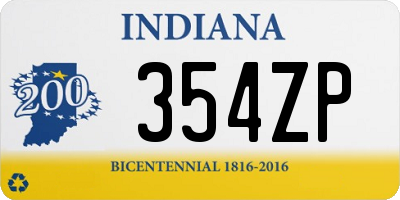 IN license plate 354ZP