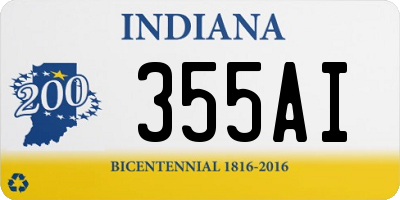 IN license plate 355AI