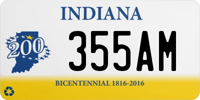 IN license plate 355AM