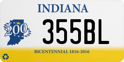 IN license plate 355BL