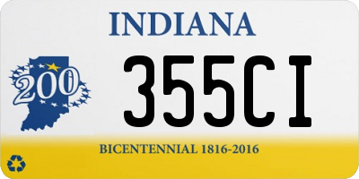 IN license plate 355CI