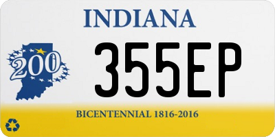 IN license plate 355EP