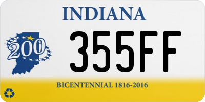 IN license plate 355FF