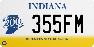 IN license plate 355FM