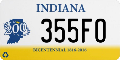 IN license plate 355FO