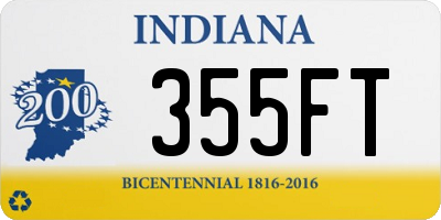 IN license plate 355FT