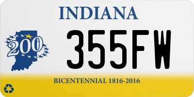 IN license plate 355FW