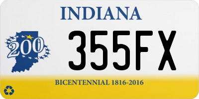 IN license plate 355FX