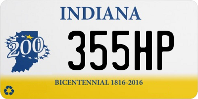 IN license plate 355HP