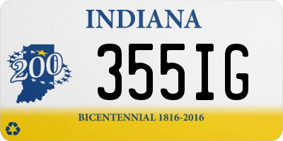 IN license plate 355IG